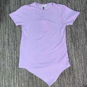 Joh Apparel Women’s Size XS Asymmetrical Top Lavendar Short‎ Sleeve Casual NWT